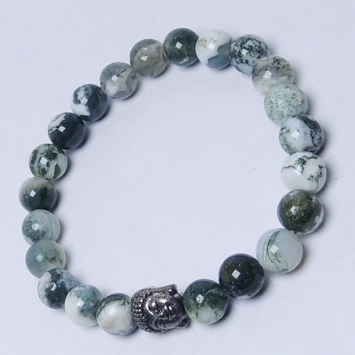Buy Reiki Crystal Products Natural AAA Tree Agate Bracelet Crystal Stone  8mm Round Bead Bracelet for Reiki Healing and Crystal Healing Stones |  Globally